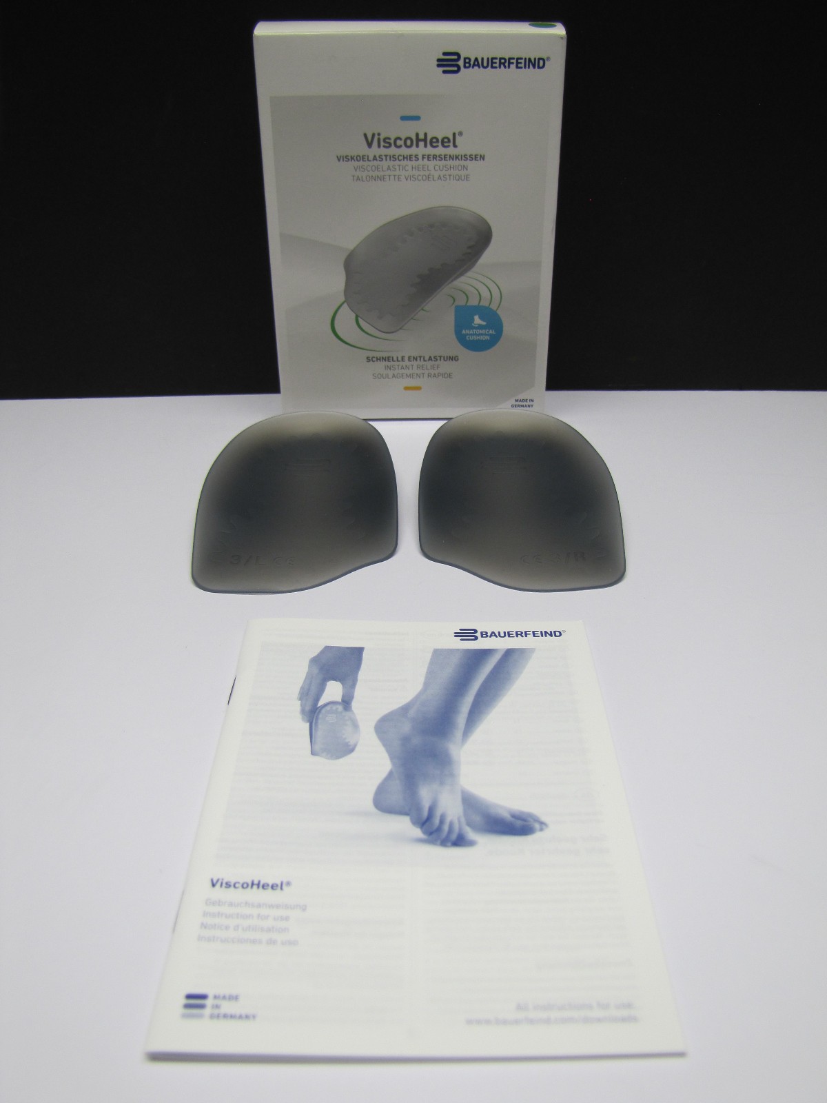 Bauerfeind ViscoHeel Unisex Comfort Cushion Gel Foot Heel Shoe Insole Size 3
