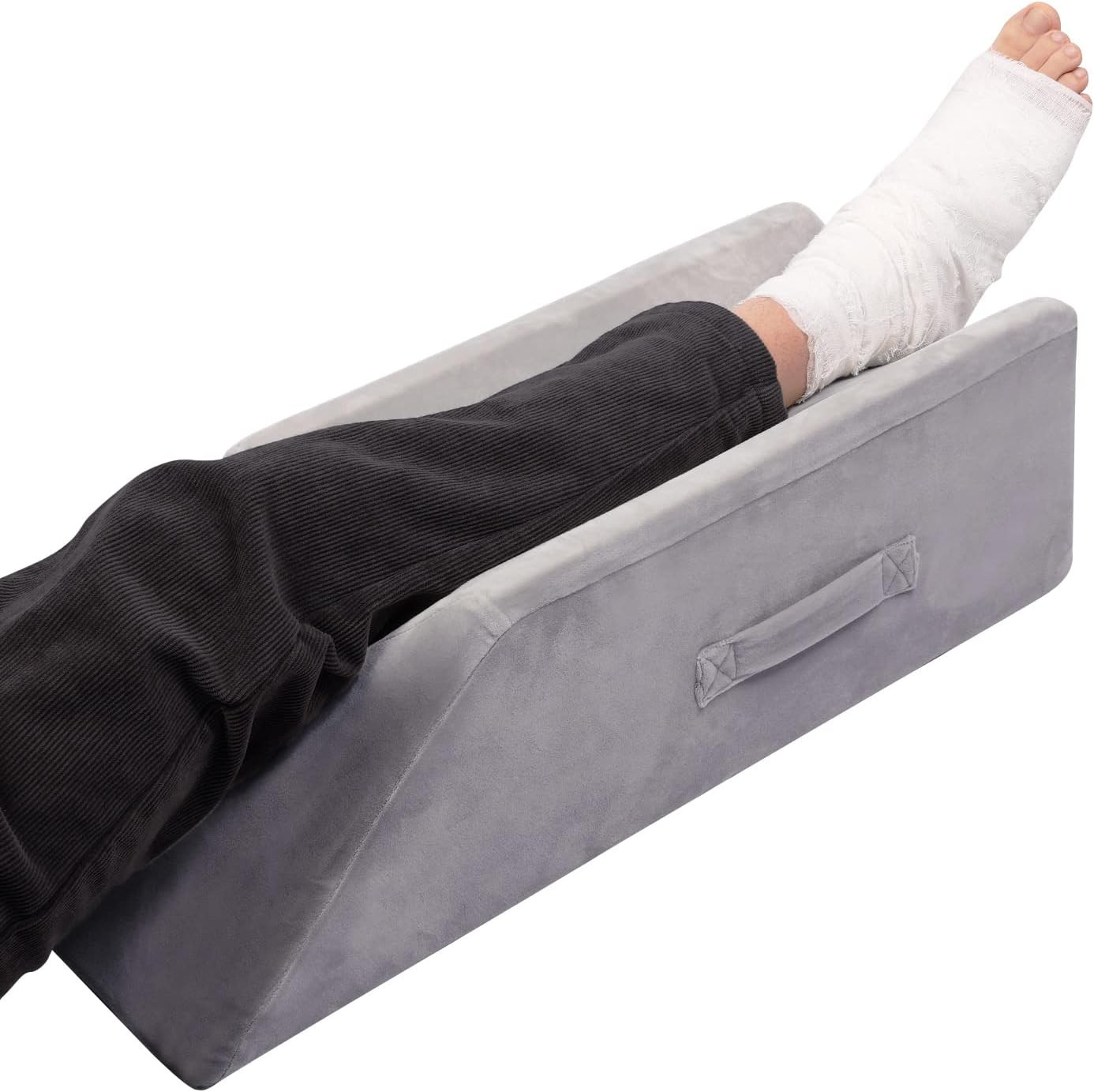 Velvet Elevation Leg Pillows for Ankle Surgery Recovery, Broken Foot, Hip