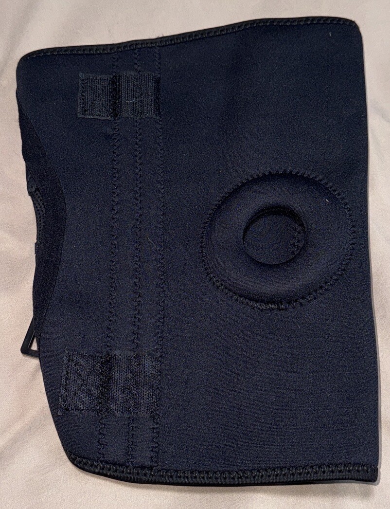 Nvorliy Unisex Size 4XL Black Open Patella Knee Compression Sleeve Brace NWOT