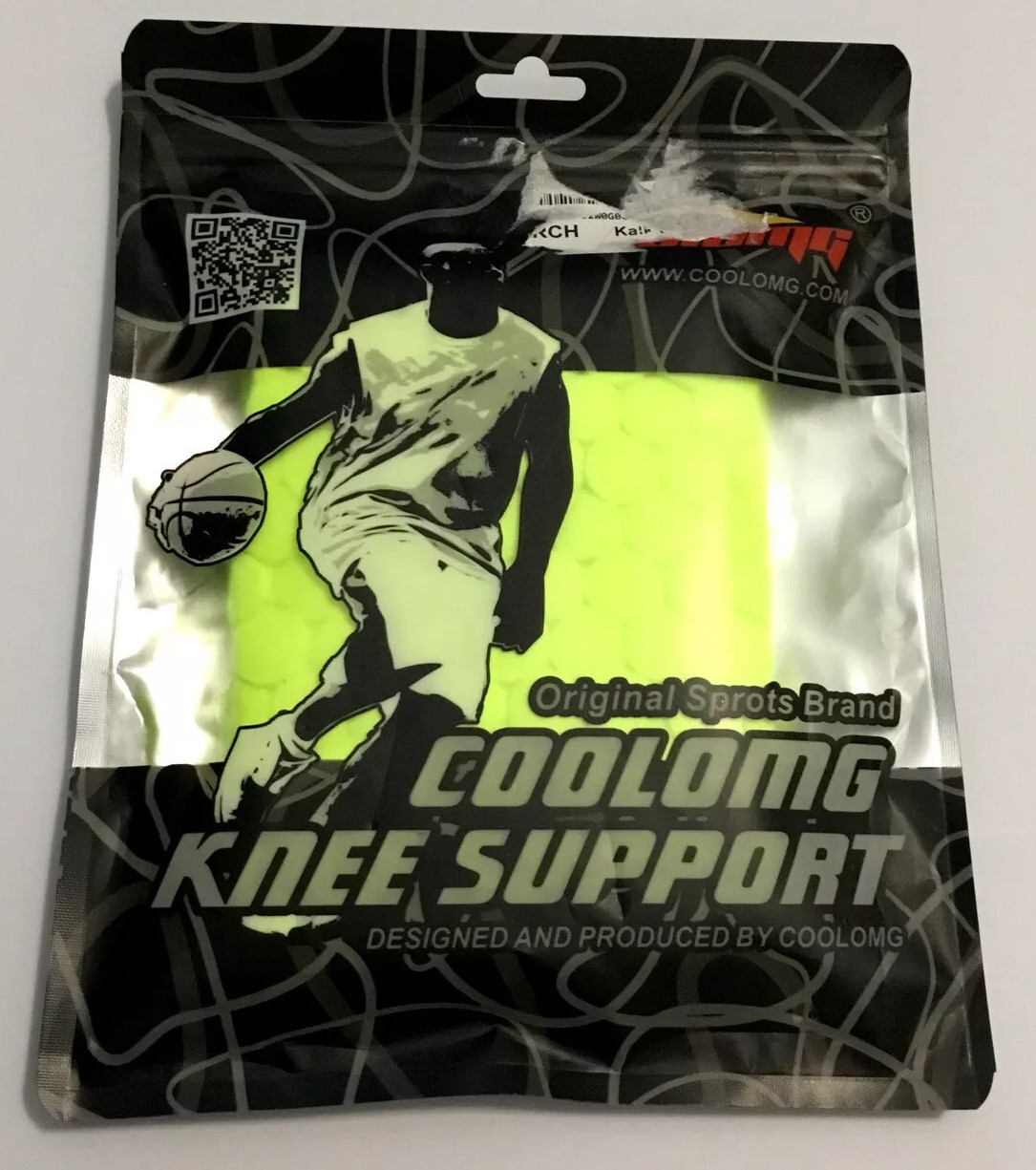 Coolomg Child Knee Support Compression Sleeve Fluorescent Green XS