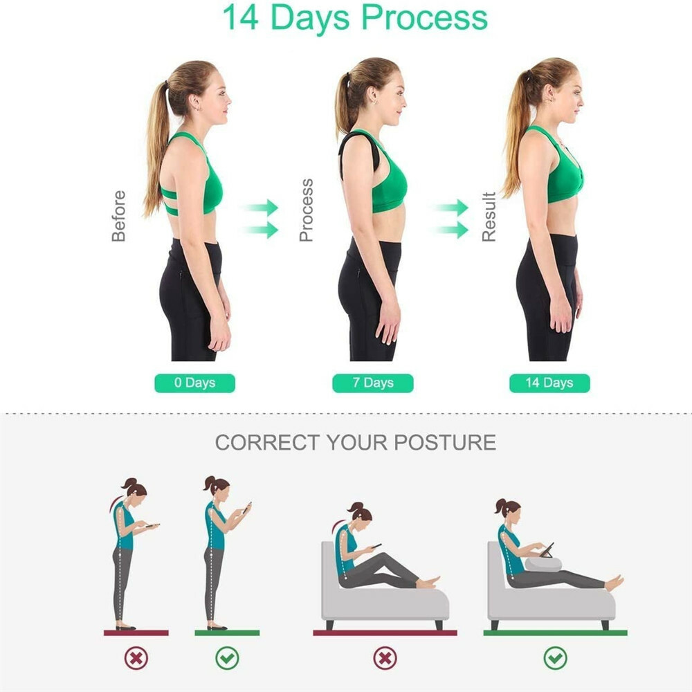 Posture Corrector men Support Back Shoulder Pro Brace Belt Adjustable women Kids