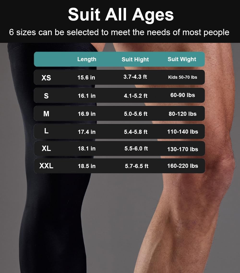 2 Pairs Full Leg Compression Sleeve, Calf Compression Sleeve Women Men with A…