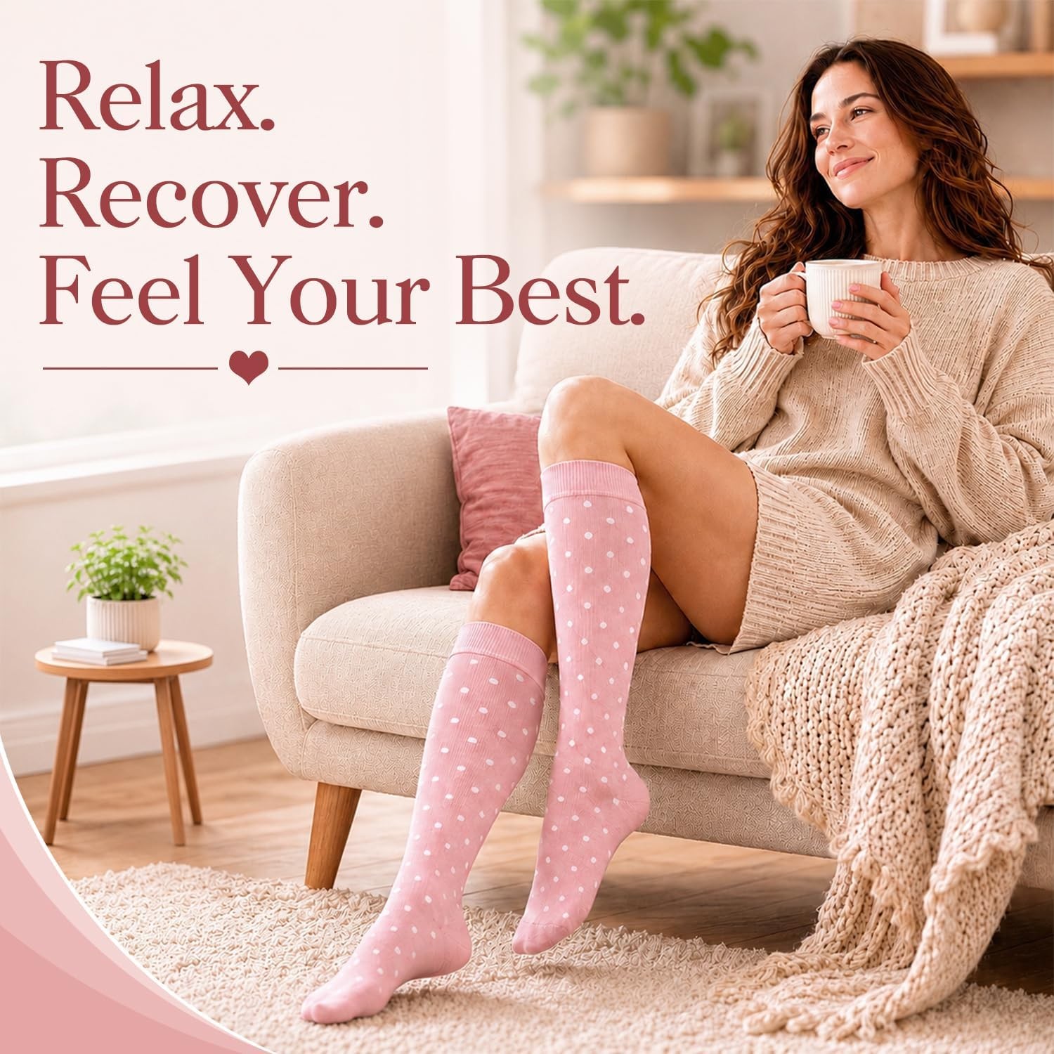 Laite Hebe Compression Socks 4 Pairs Circulation Nurses