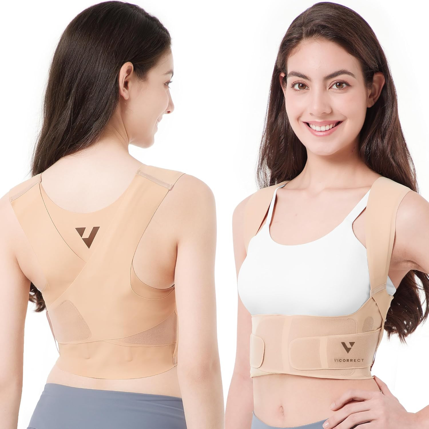 Vicorrect Adjustable Posture Corrector for Women: Invisible under Clothes – Comf