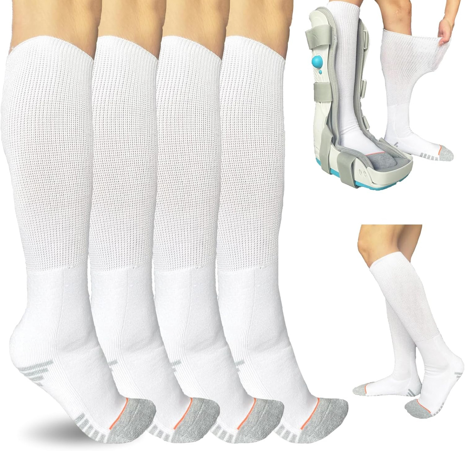 Walking Boot Socks Air Cam Walker Cast Socks for Men Women Fracture Brace