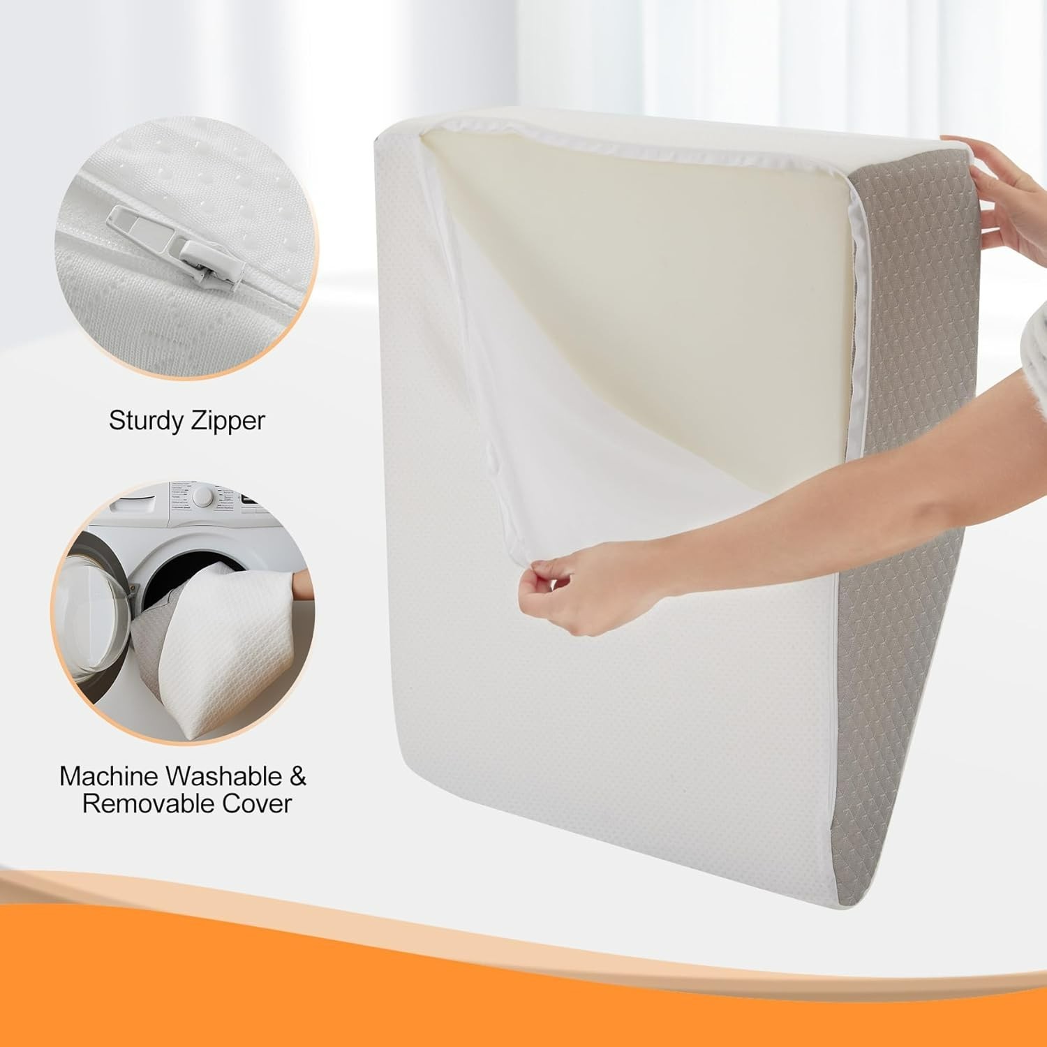 8″ Leg Elevation Pillow for After Surgery Knee Hip Ankle Pain Relief
