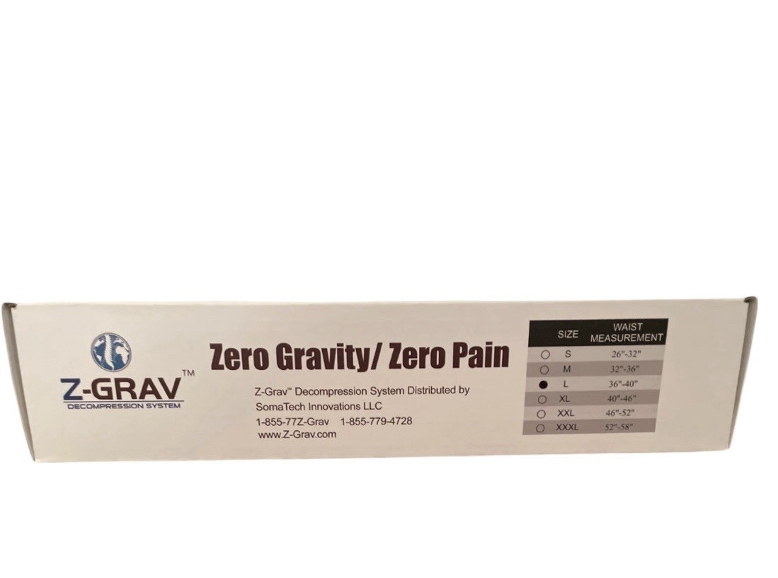 Z-Grav Spinal Decompression System Lumbar Belt For Back Pain Relief Sz. L