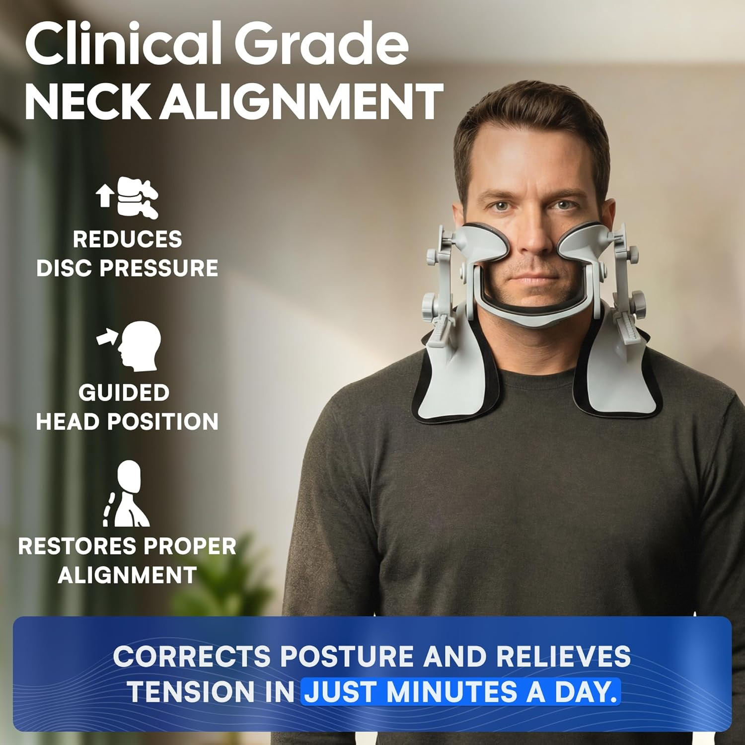 Forward Head Posture Corrector Neck Collar – Cervical Traction Brace for Text Ne