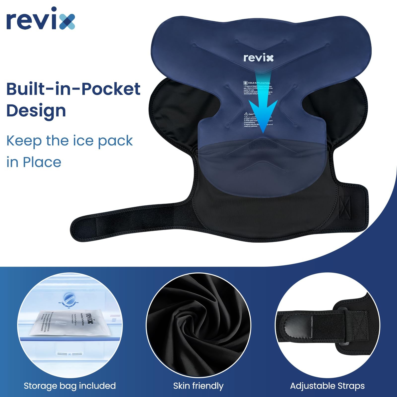 REVIX Shoulder Ice Pack Wrap & Brace for Rotator Cuff & Arm