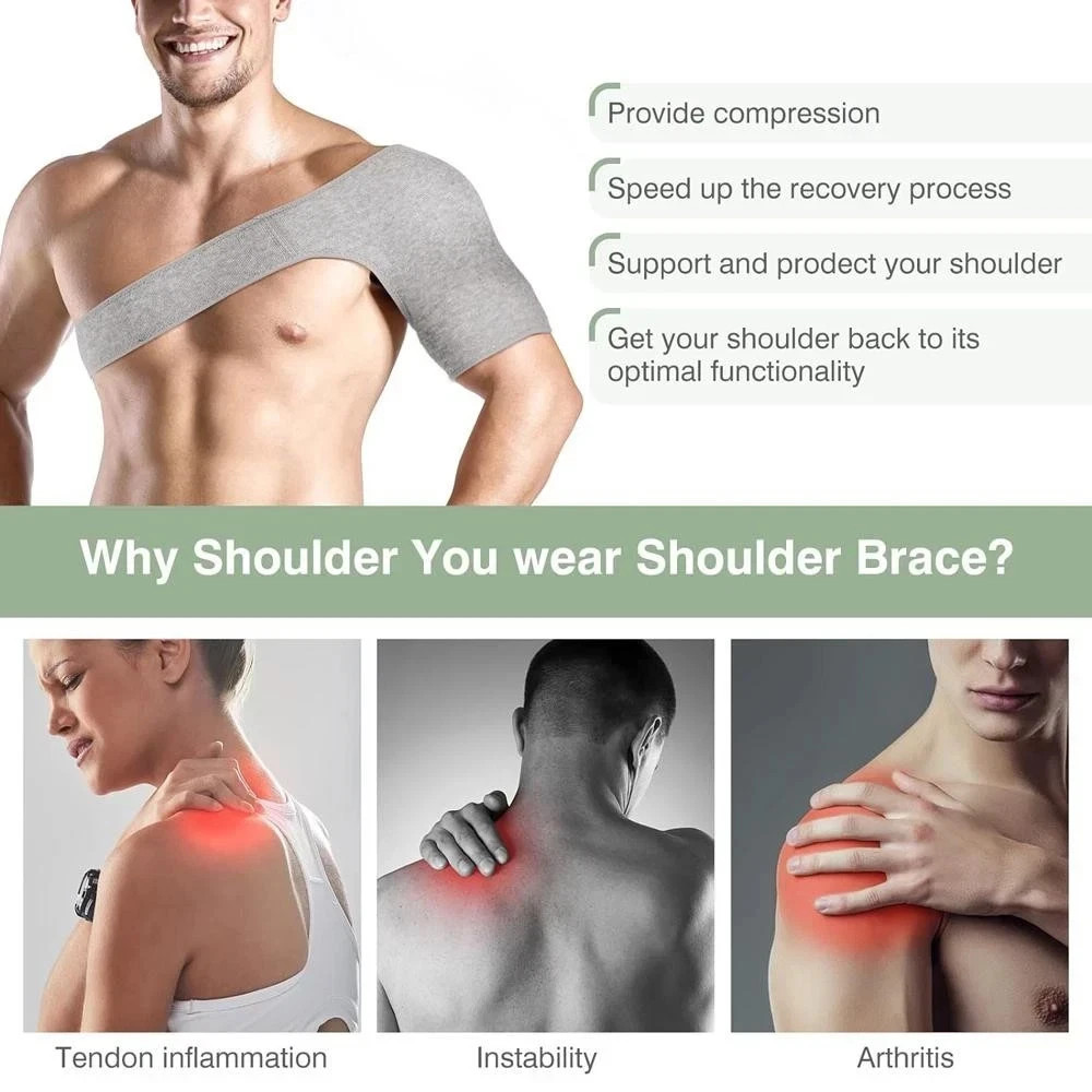 Compression Shoulder Brace, Shoulder Support Brace, AC Joint Rotator Cuff Brace~