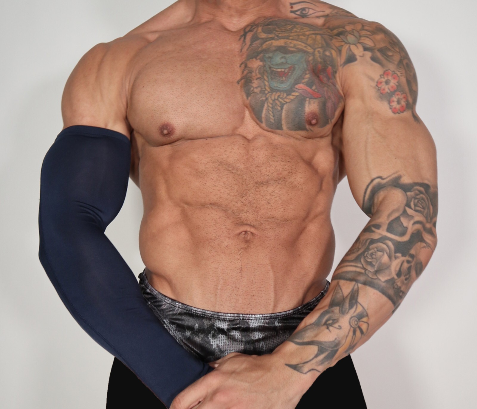 ADULT COMPRESSION DARK BLUE ARMBANDS LARGE (ONE)