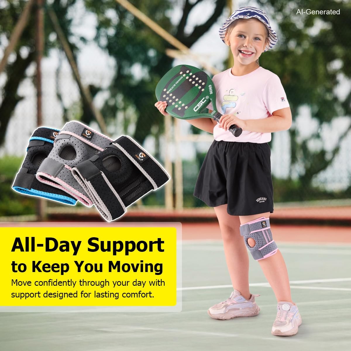 1 PCS Kids Knee Brace Osgood Schlatter Support Stabilizers XSmall Black/Gray