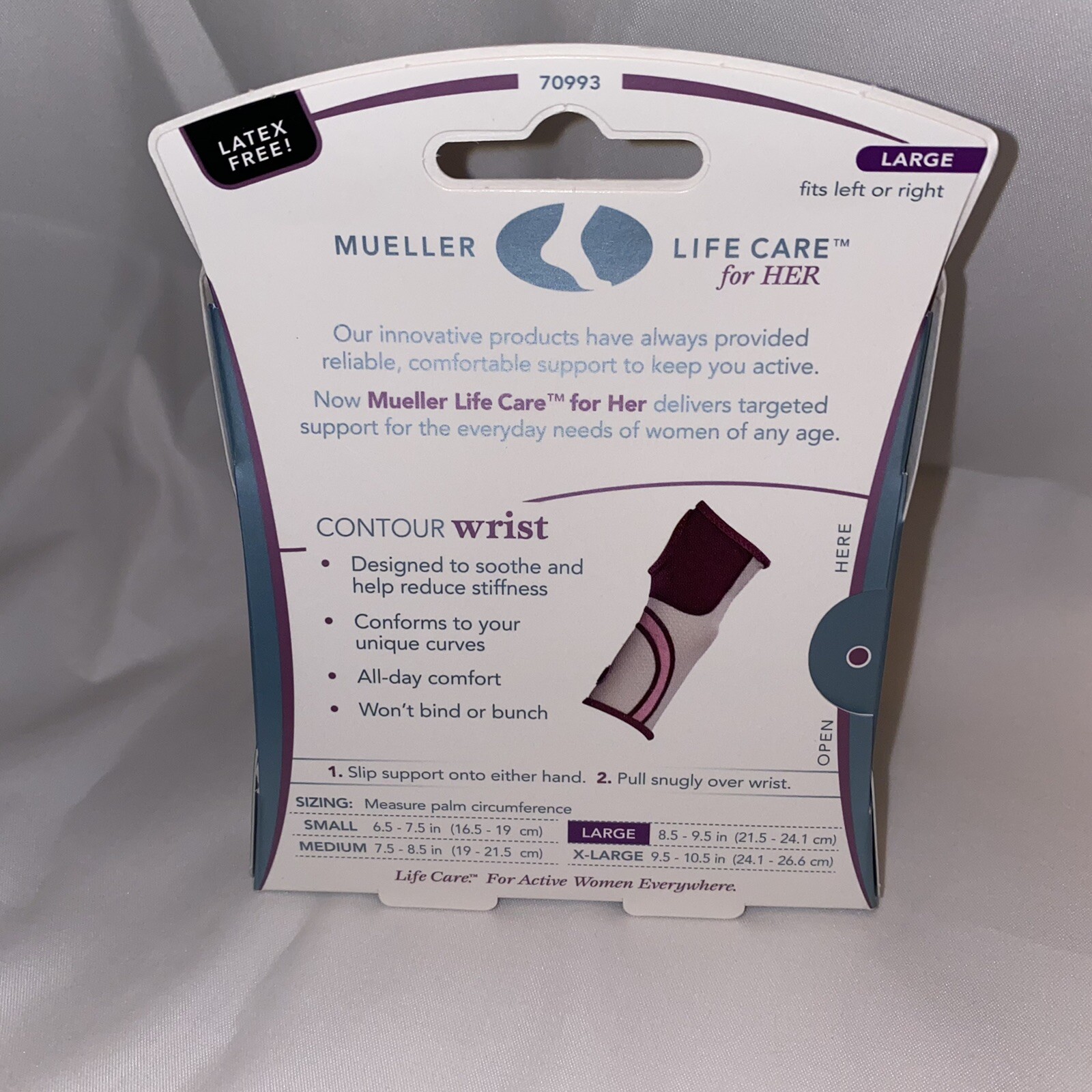 Mueller Life Care For Her Contour Wrist Moderate Support Large New In Box