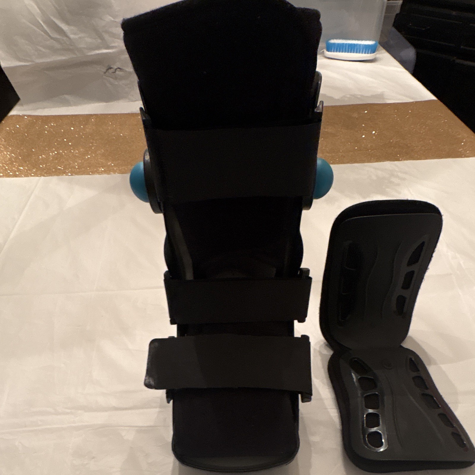 Inflatable Air CAM Walker Walking Boot Small Black/Blue Removable Liner