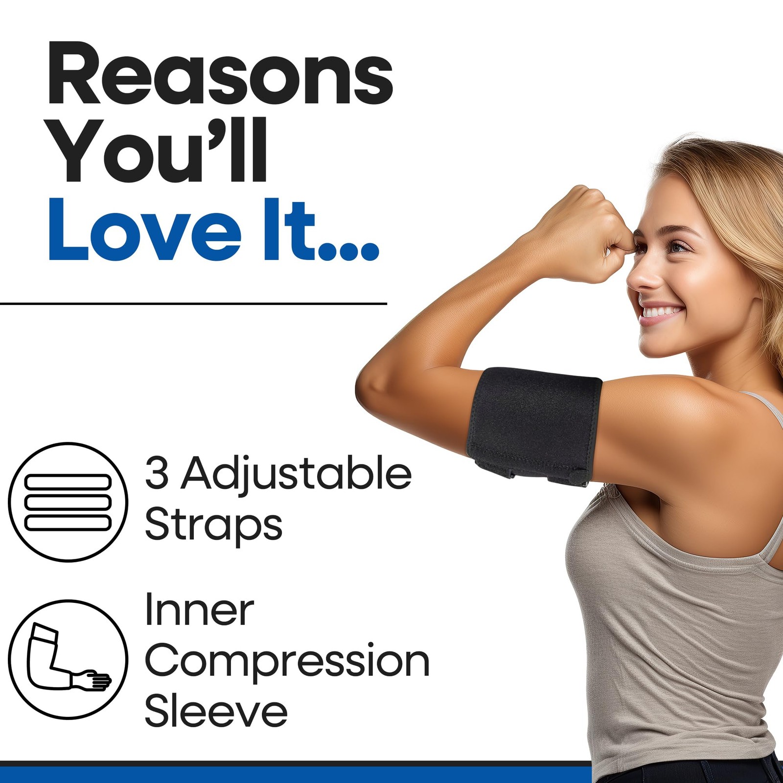Bicep Tendonitis Brace – Bicep Brace & Upper Arm Compression Sleeve for Trice…