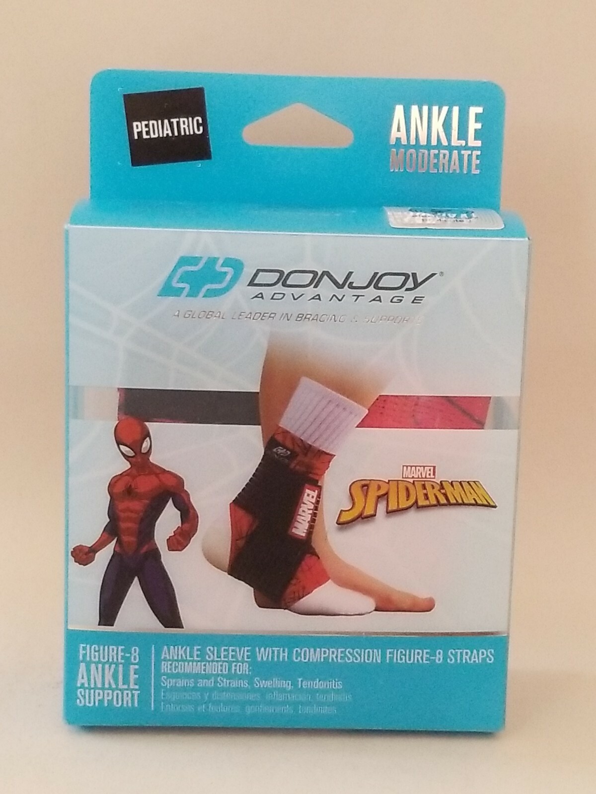 DONJOY ADVANTAGE Moderate Figure – 8 ANKLE SUPPORT Spider-Man Marvel PEDIATRIC