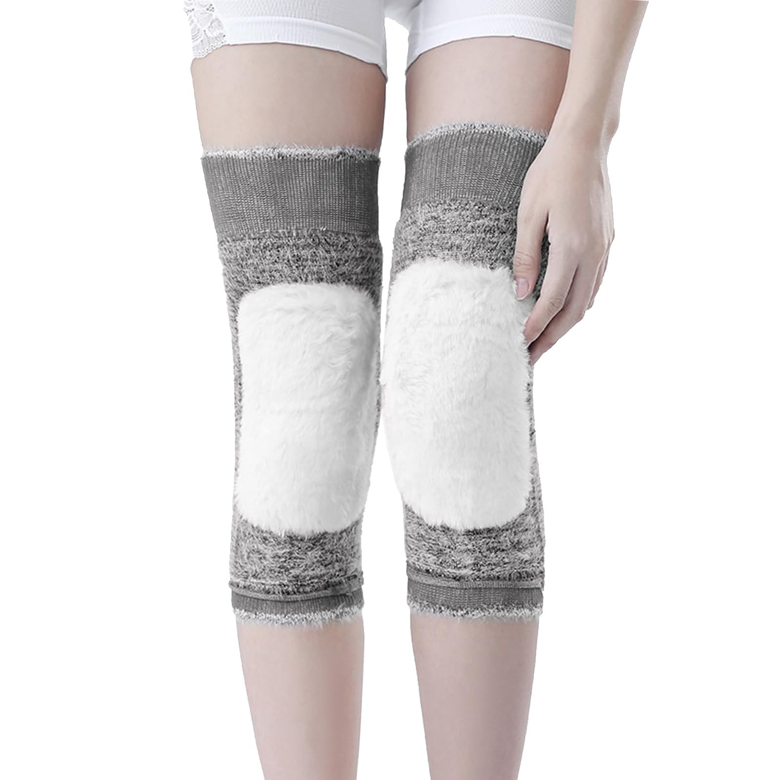 Winter Soft Thermal Knee Braces Women Men Cozy Fleece Lined Leg Warmers Sleeves