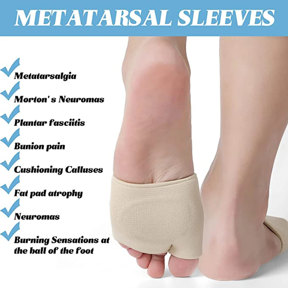 Silicone Metatarsal Foot Pads for Shoes Man Woman Forefoot Insoles Toe Bunion So