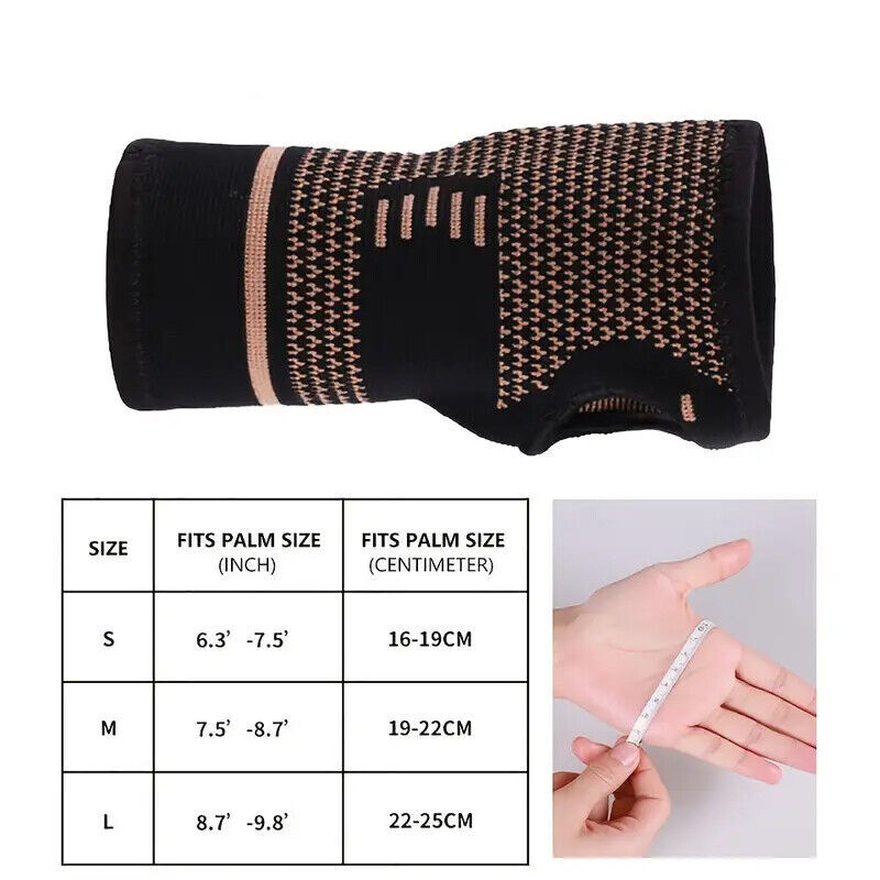 4P Copper Wrist Compression Sleeves Comfortable Breathable for Arthritis Sprains