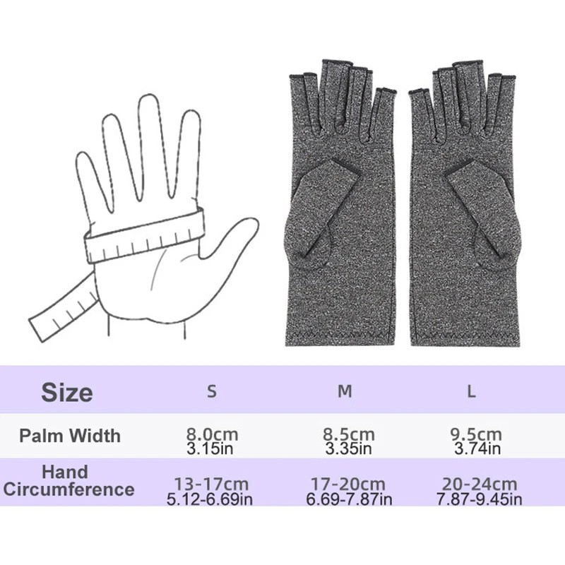 Medical Arthritis Gloves Compression Copper Pain Relief Hand Wrist Support Brace
