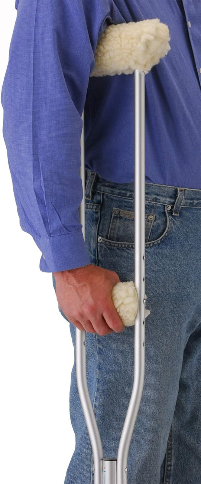 Medical Products Sheepskin Fleece Crutch Pads, Universal Fit Padded Cushion Flee