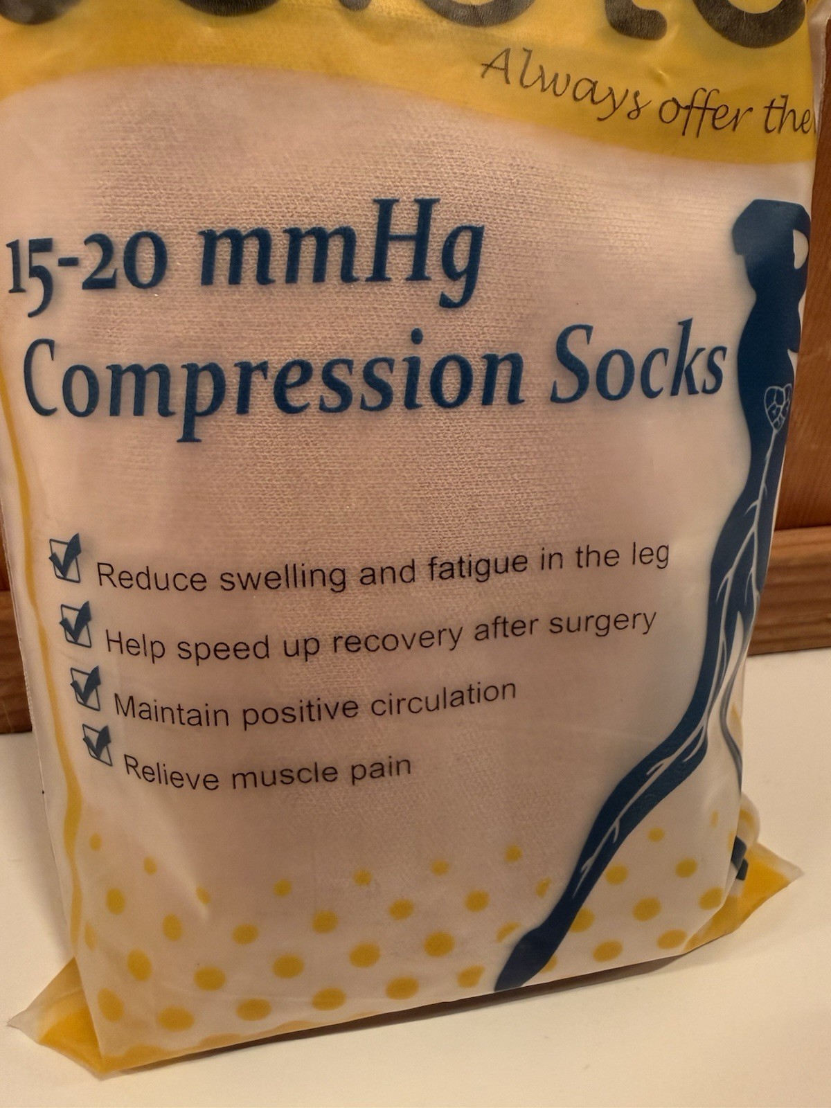 Beister 15-20 mmHg BEIGE Thigh High Open Toe Compression Socks Stockings 1 Pair