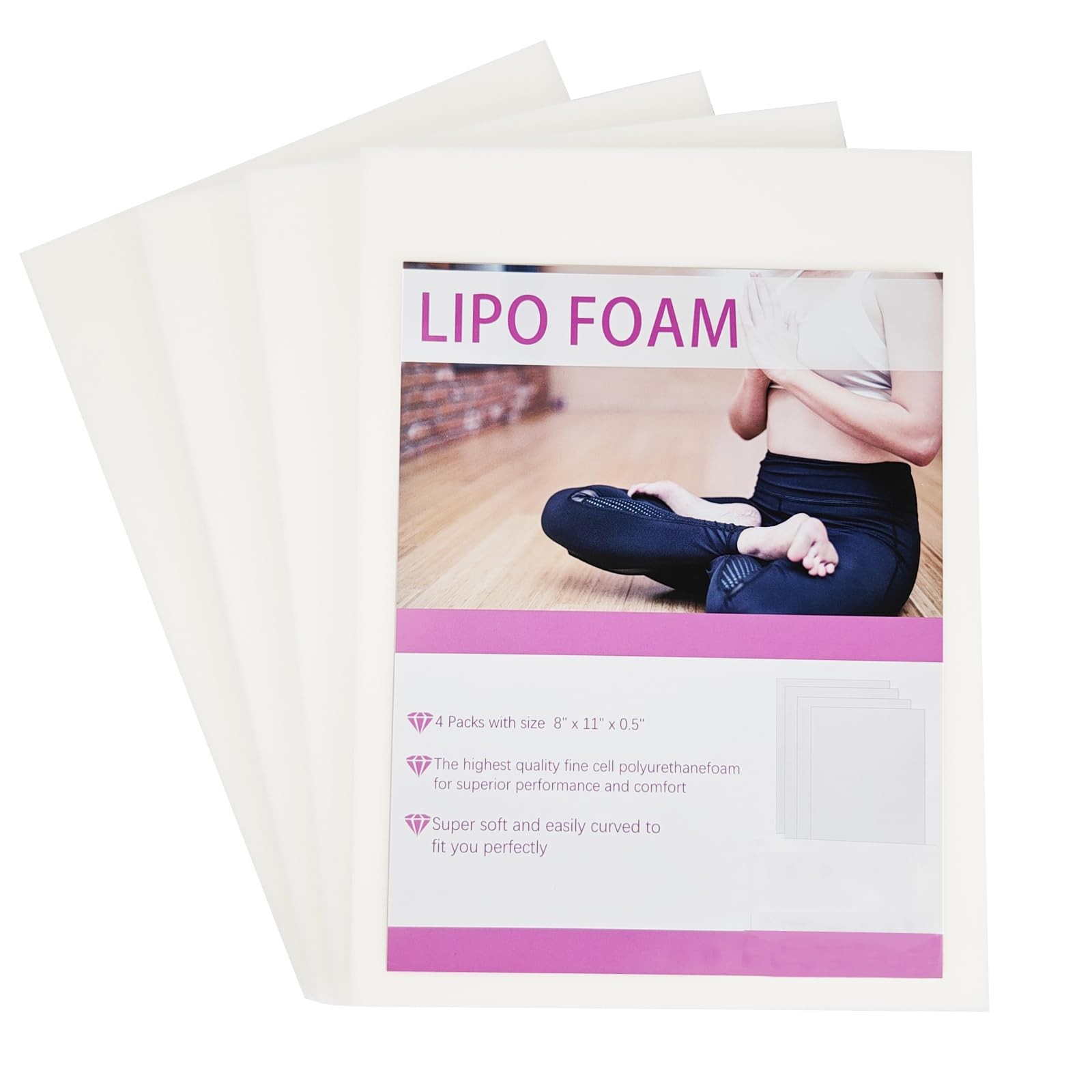 Lipo Foams Pads for Post Surgery, 4 Pack 8″ x 11″ BBL Foam Pads Boards Liposu…