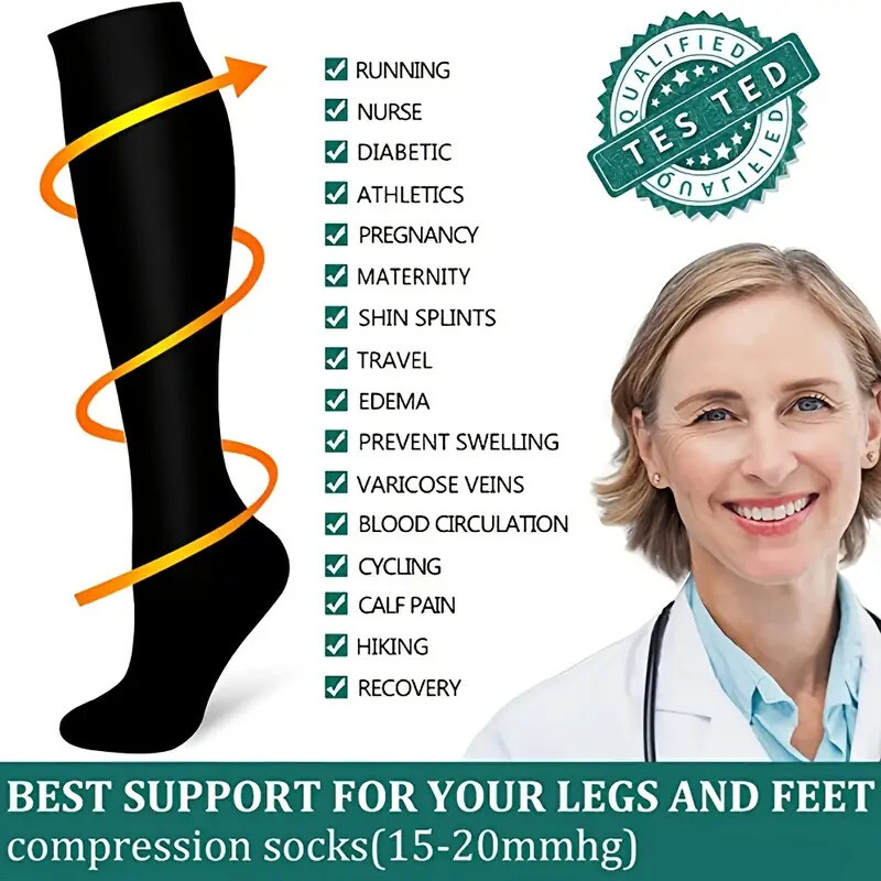 3 PAIR Vital Socks Circulation Recover For Compression Socks 20-30mmHg Men Women
