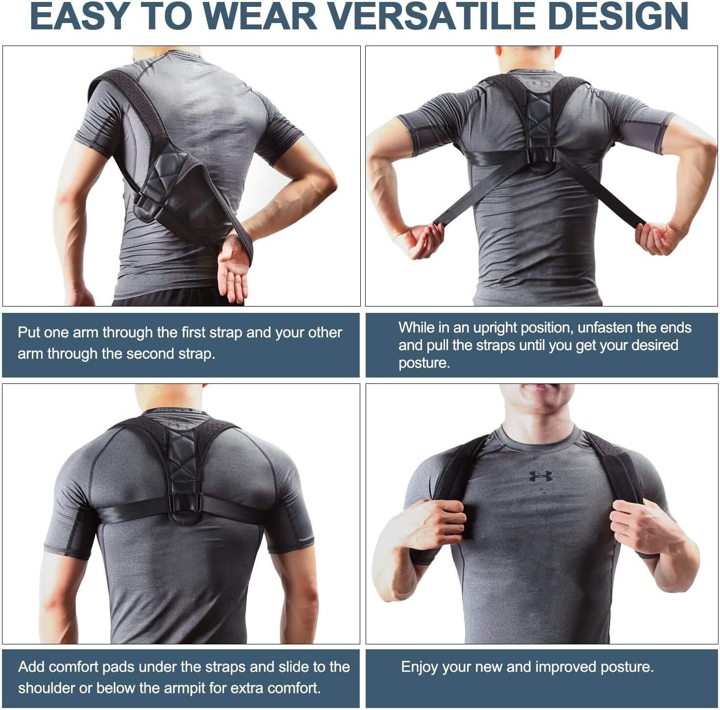 Adjustable Posture Corrector Upper Back Straightener Support Shoulder Brace Free