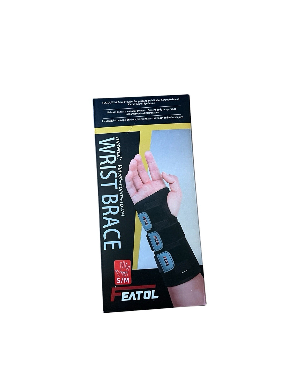 FEATOL Carpal Tunnel Wrist Brace. Support And Stability For Aching Wrists S/M