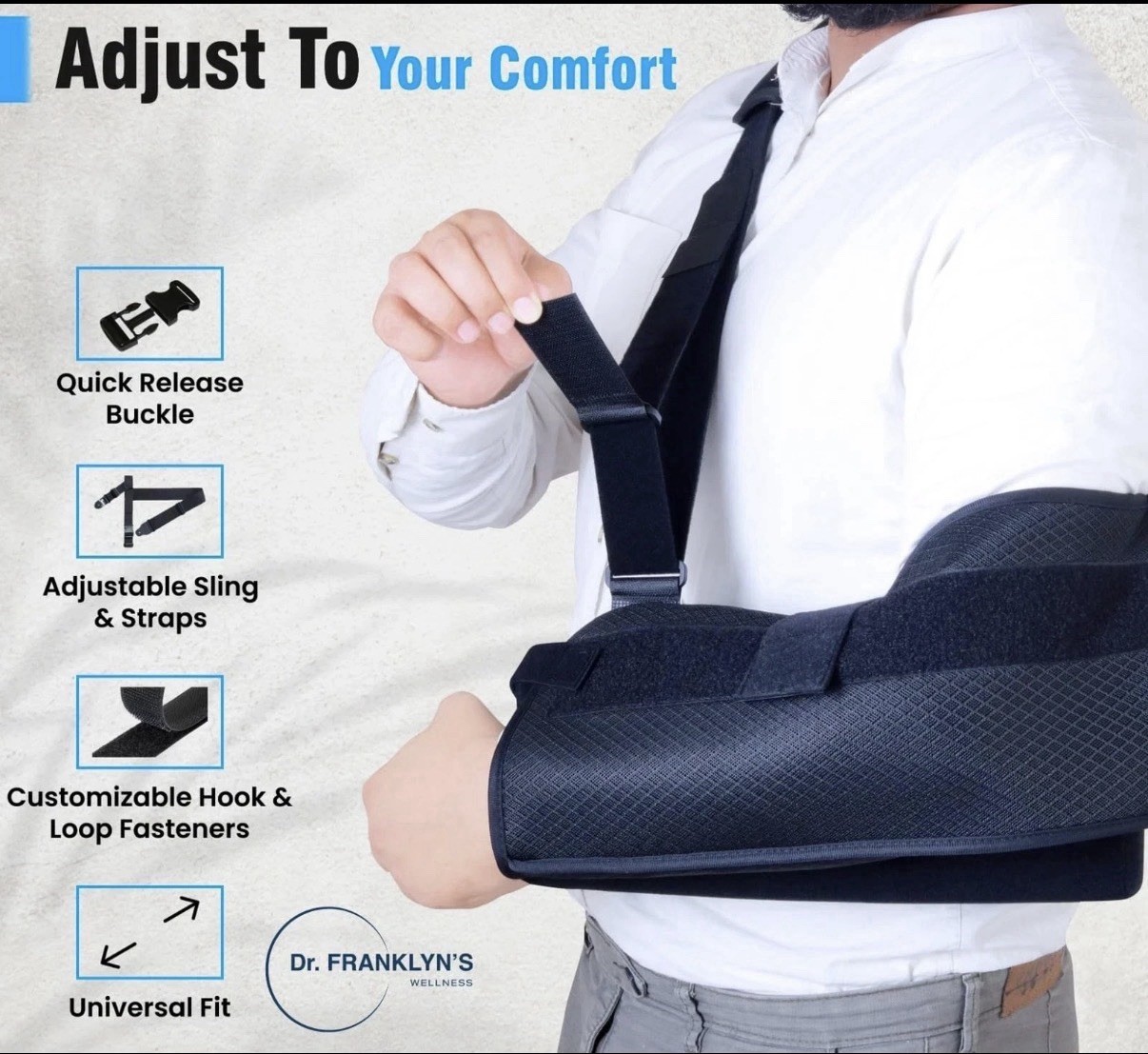 Dr. FRANKLYN’S Arm Sling Shoulder Brace with Abduction Pillow .