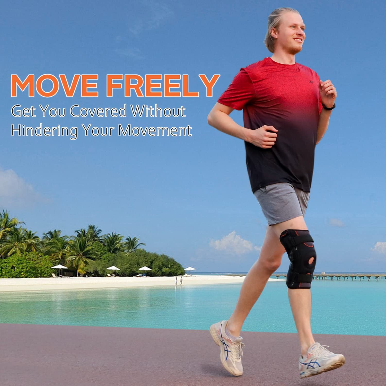 Hinged Knee Brace Pain Meniscus Tear Support Side Stabilizers Running XLarge