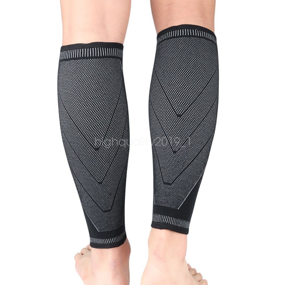 Calf Running Compression Sleeve Leg Sock Shin Splint Support Brace Guard Sports