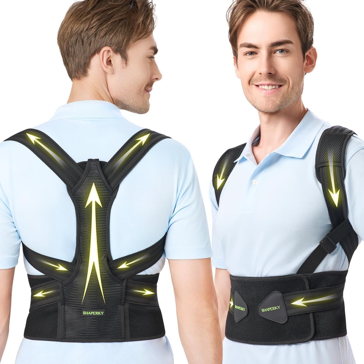 Shaperky Adjustable Posture Corrector Unisex Size L-XL Waist 35-49in