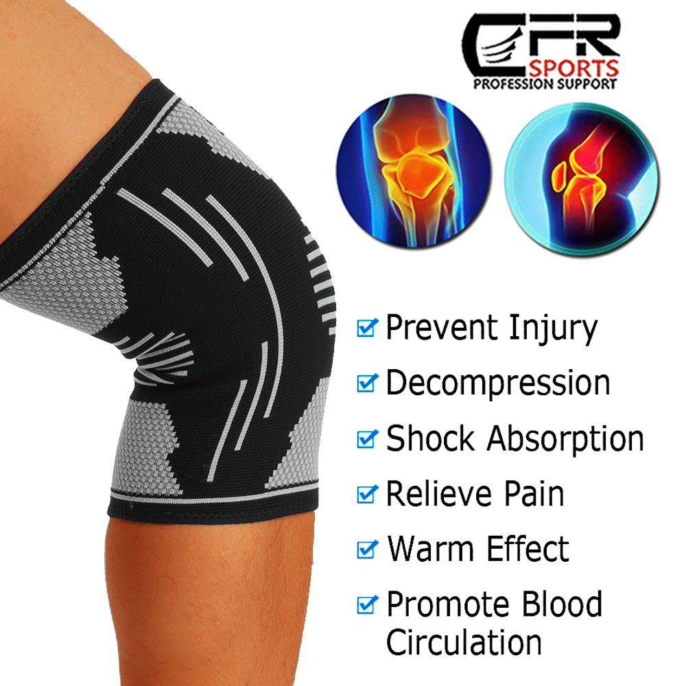 CFR Knee Sleeves Copper Silver Compression Brace Support Sport Joint Injury Pain