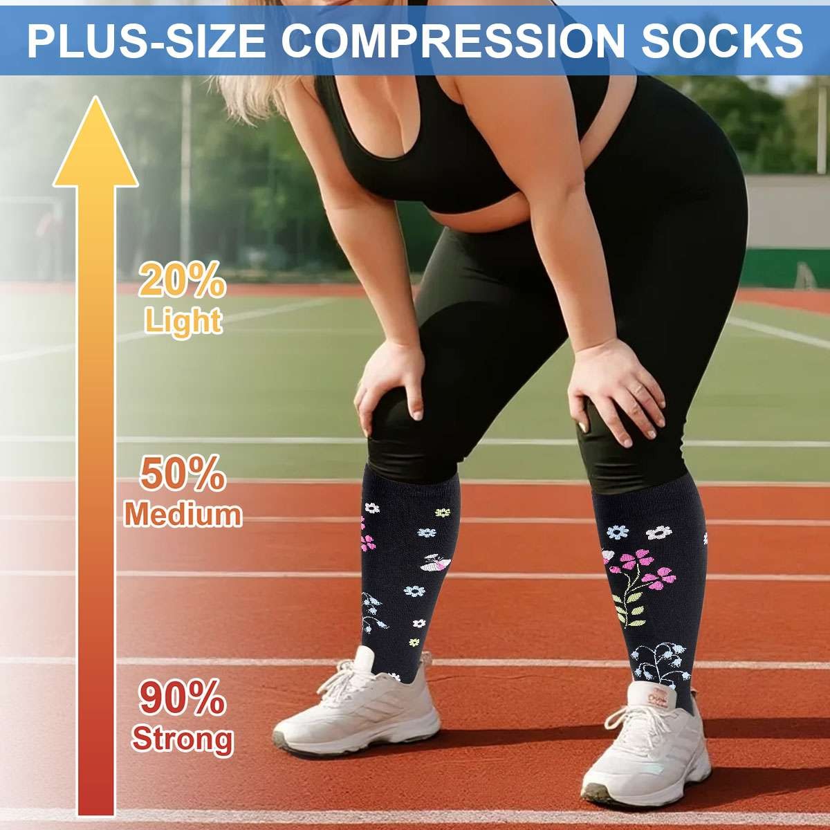 Men Women Plus Sized Compression Socks Medical Stockings Sock 2XL-4XL