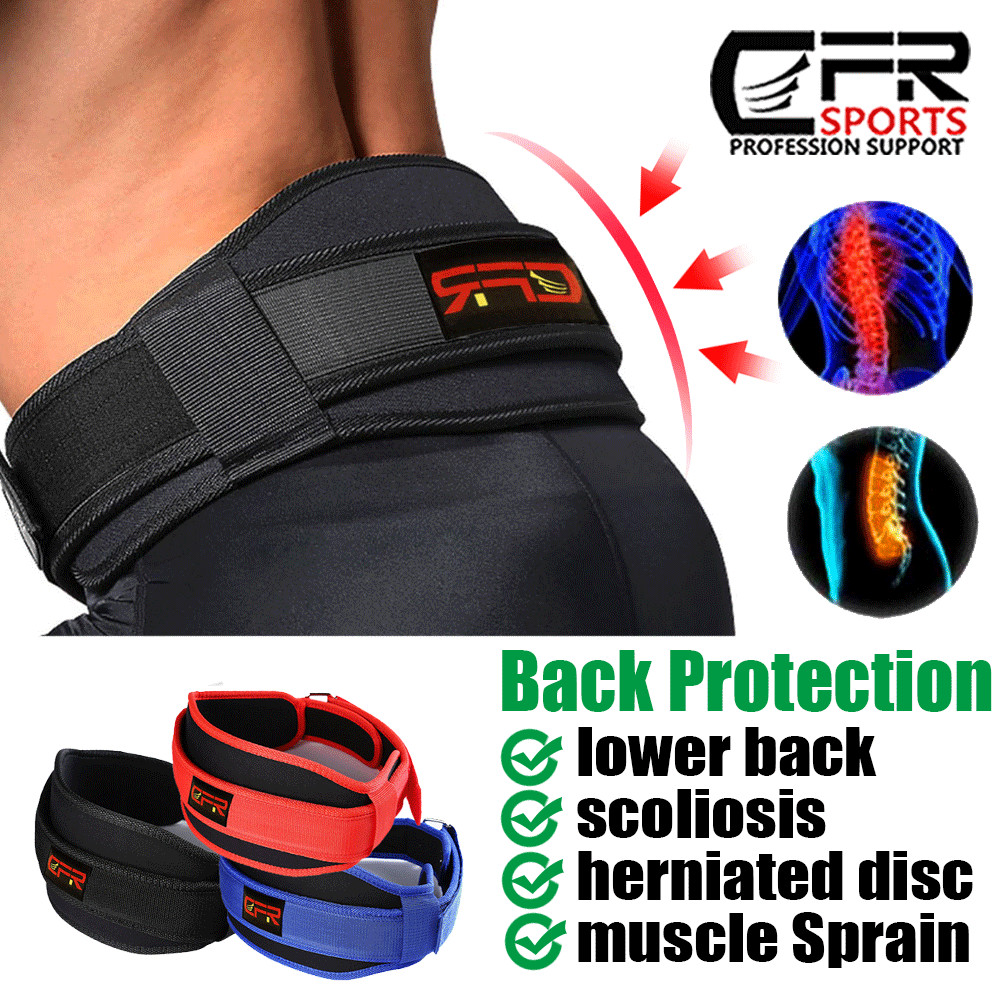 Lower Back Support Belt Exercise Lumbar Waist Brace Pain Relief Weight Lifting @