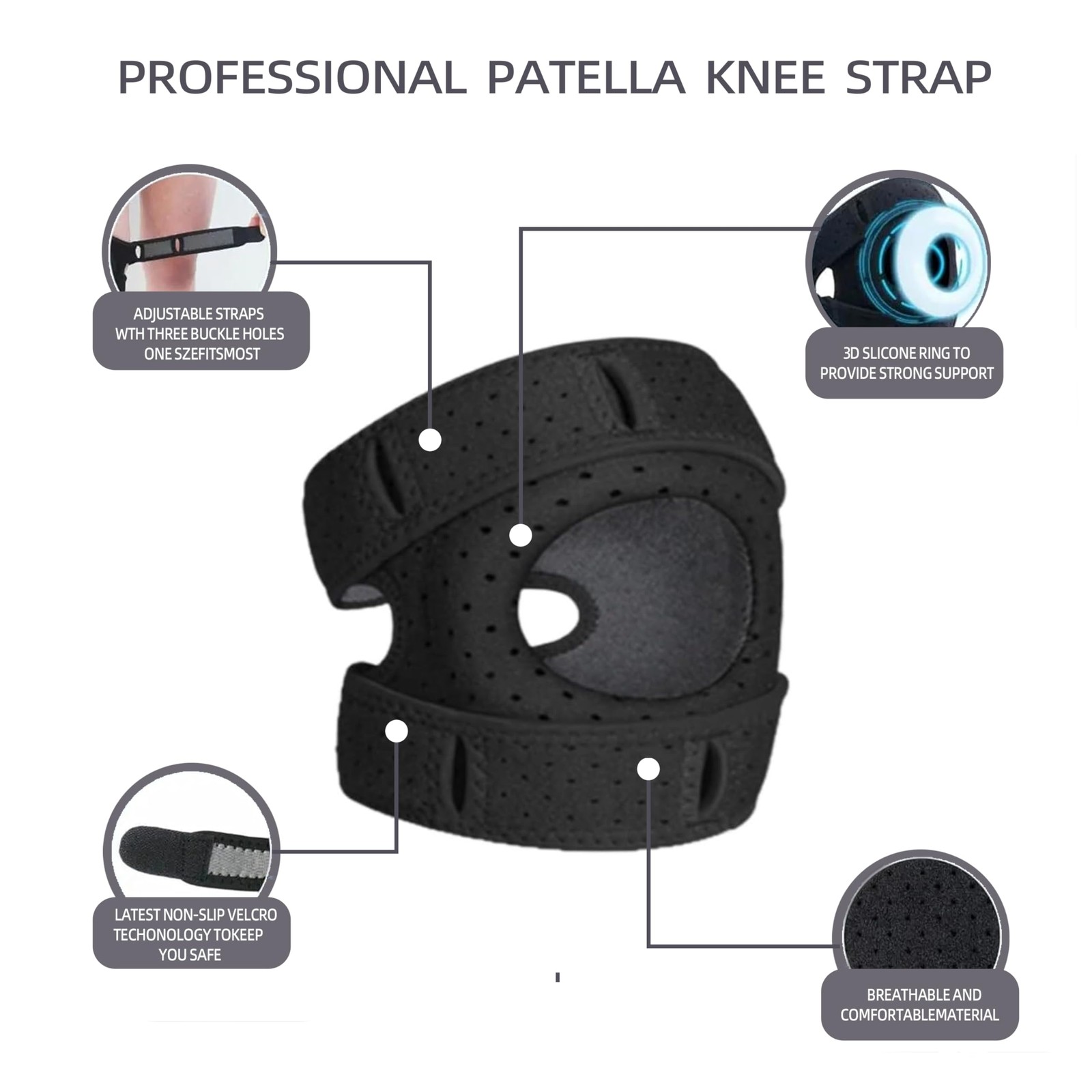 Outdoor Hiking Knee Brace (Unisex) – Gel Pad, Breathable Neoprene, Adjustable…