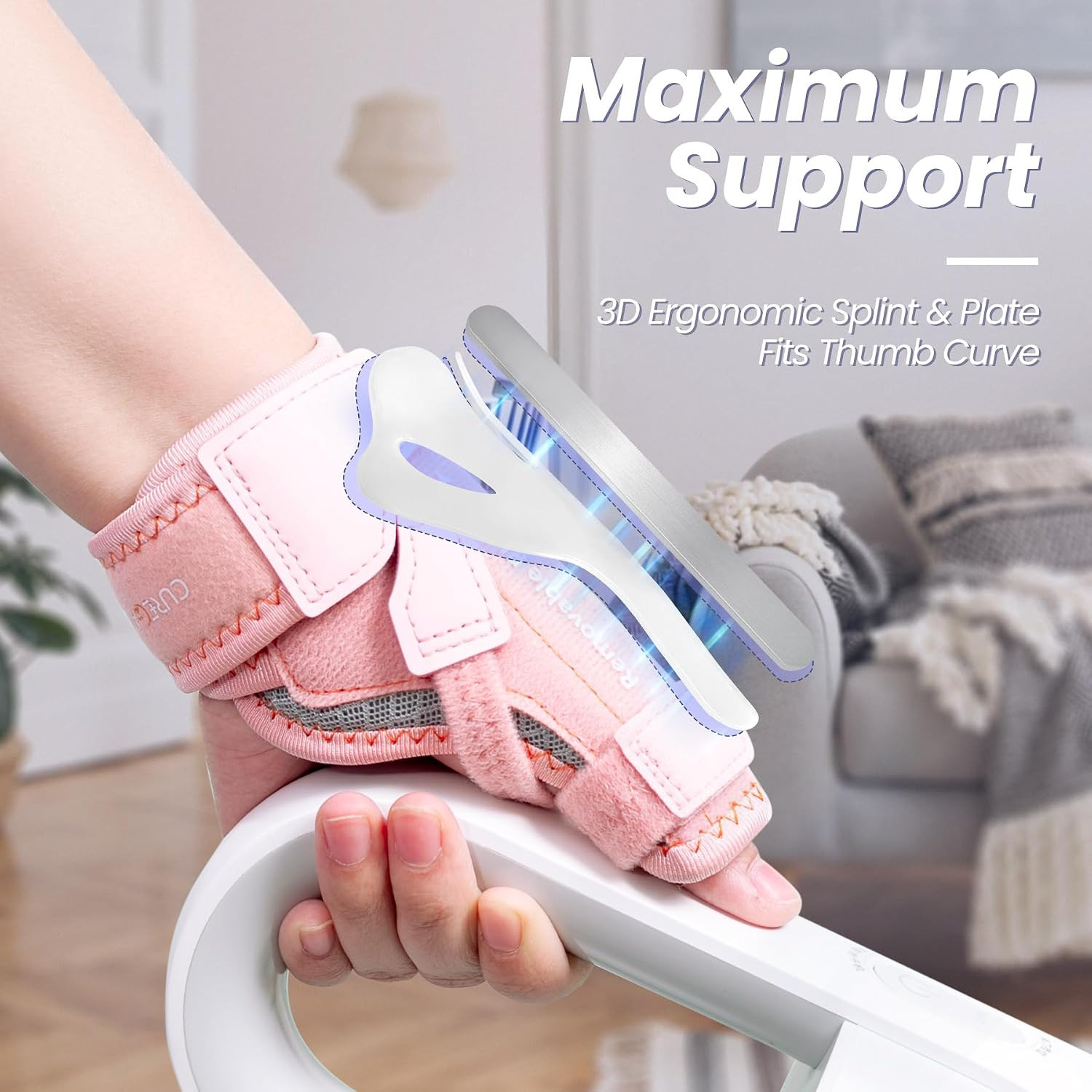 CURECARE Thumb Brace, New 2 in 1 Thumb Spica Splint Right & Left Hand (S/M) | 3
