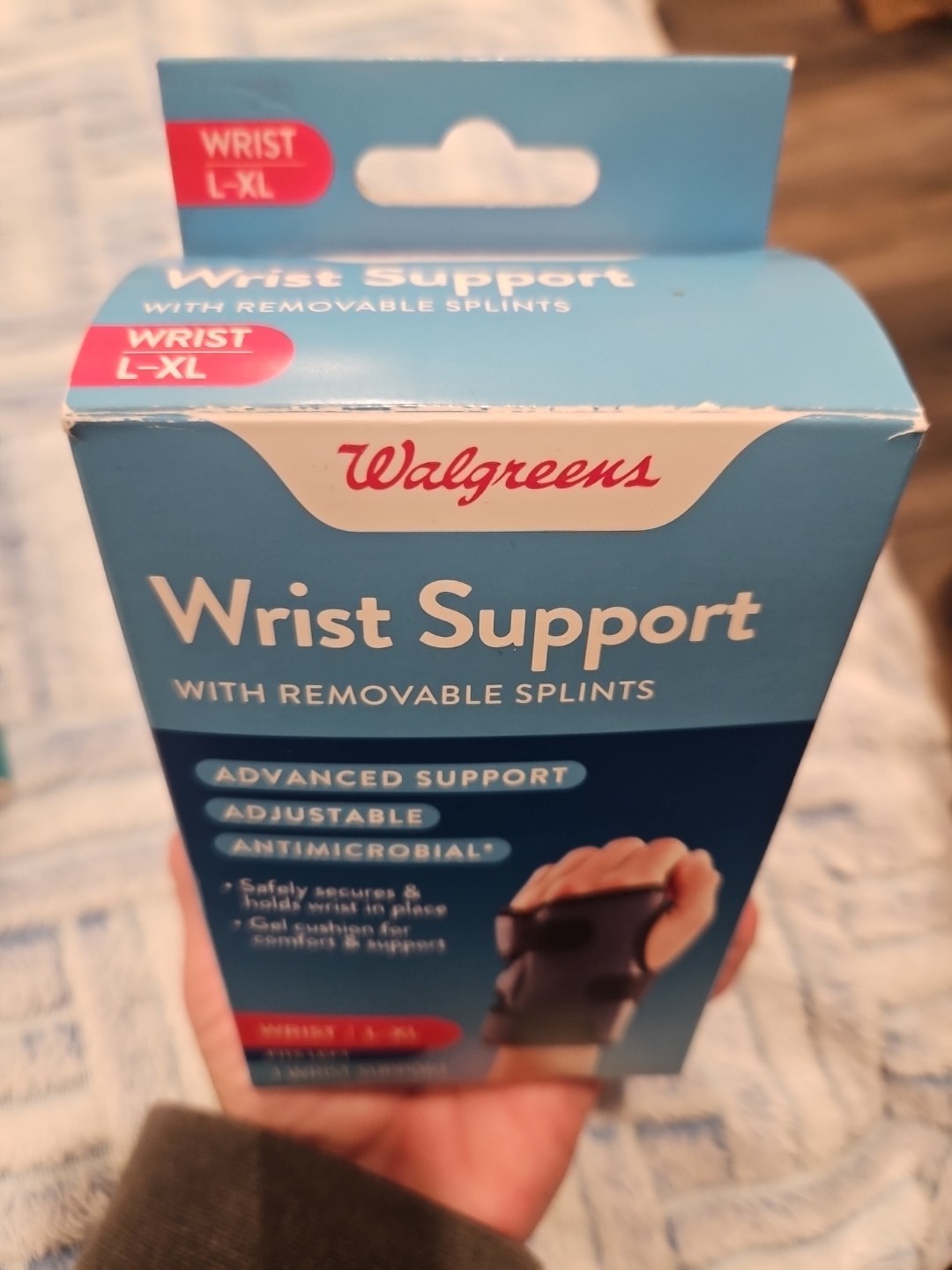 Wrist Support Left with Removable Splints NEW Adjustable Antimicrobial Walgreens