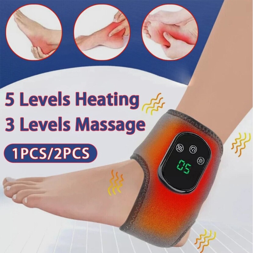 Electric Heating&Vibration Massager for Ankle&Wrist USB Rechargeable Pain Relief