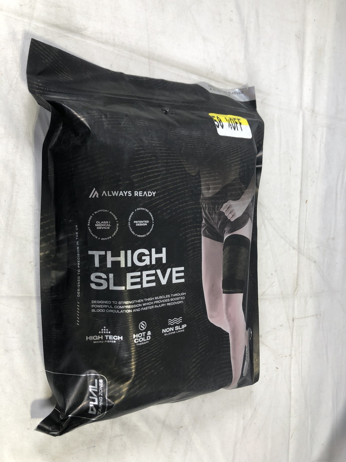 Always Ready Thigh Sleeve Compression Support Hot Cold Therapy 2 Sleeves Gel