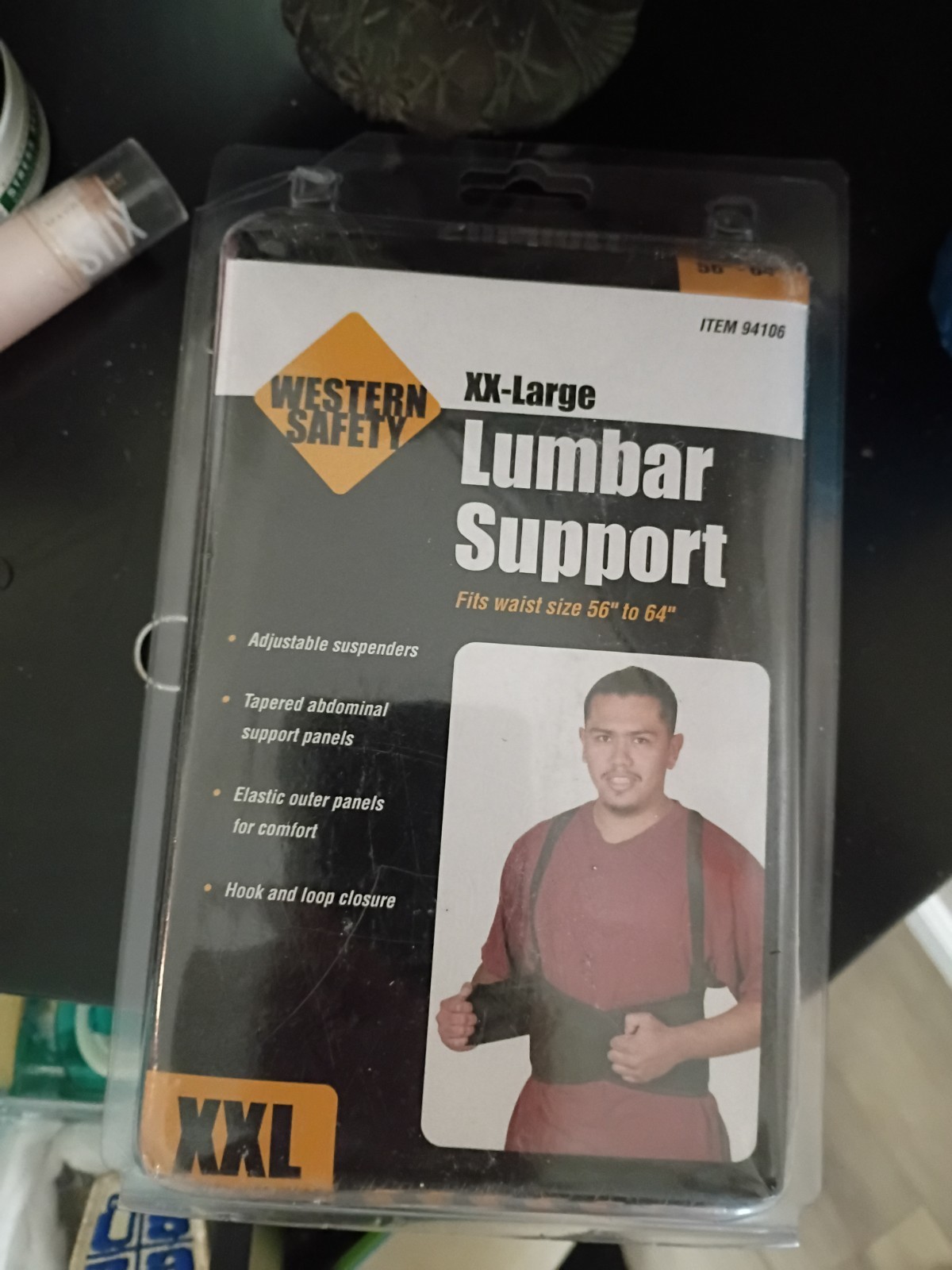 Western Safety Lumbar Support Posture Back Support Belt Size XXL 56”-64”New