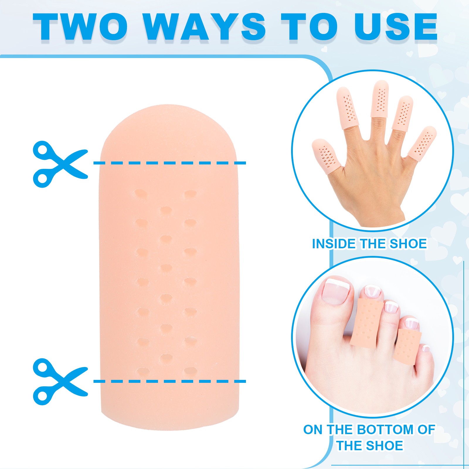 20 Pcs 2″x0.79″ Gel Finger Cots Silicone Breathable Finger Protector Beige