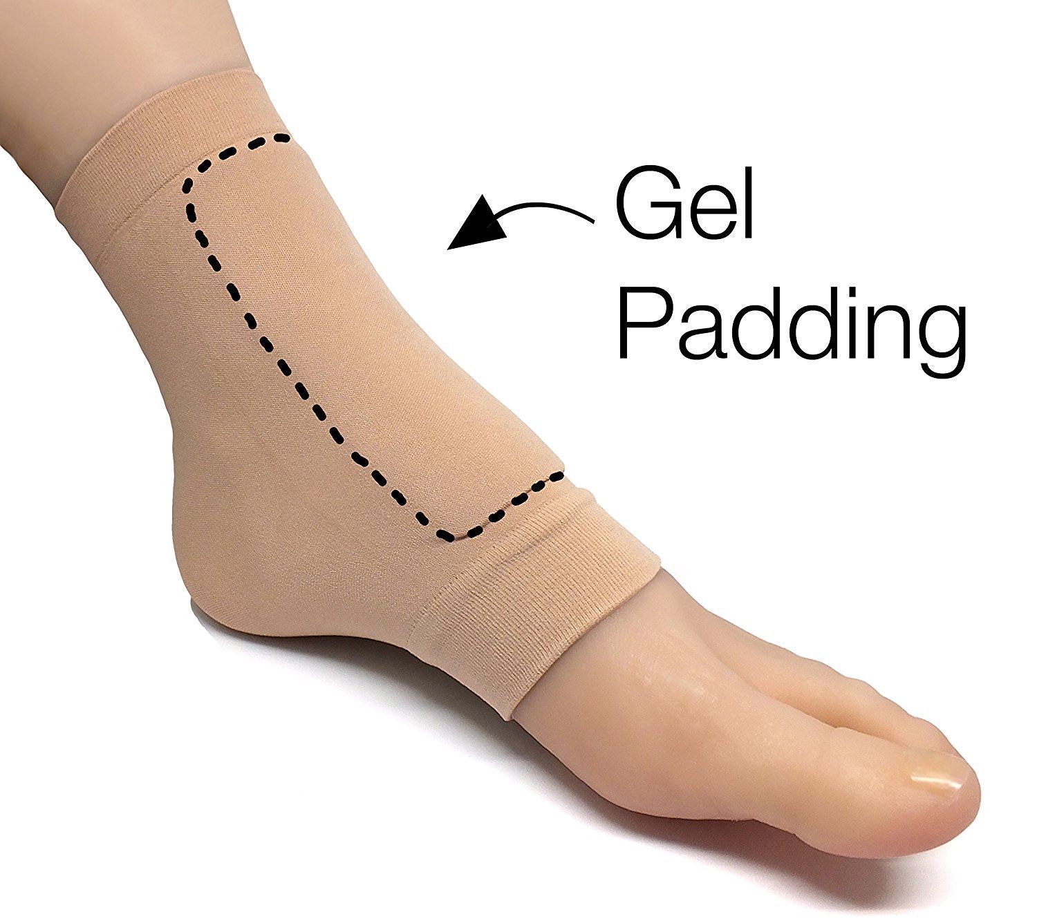 ZenToes Padded Shin Sock Sleeves Lace Bite Protection Pads for Ice Skating Boots