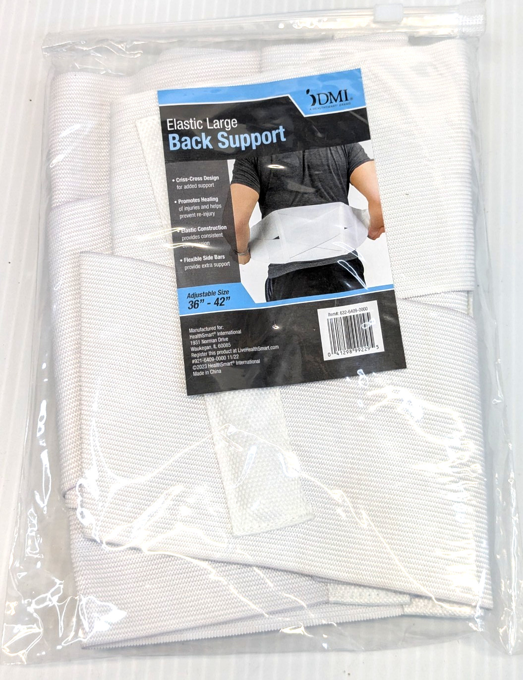 DMI Adjustable Back Brace Support Elastic Large Criss-Cross Belt 36-42″