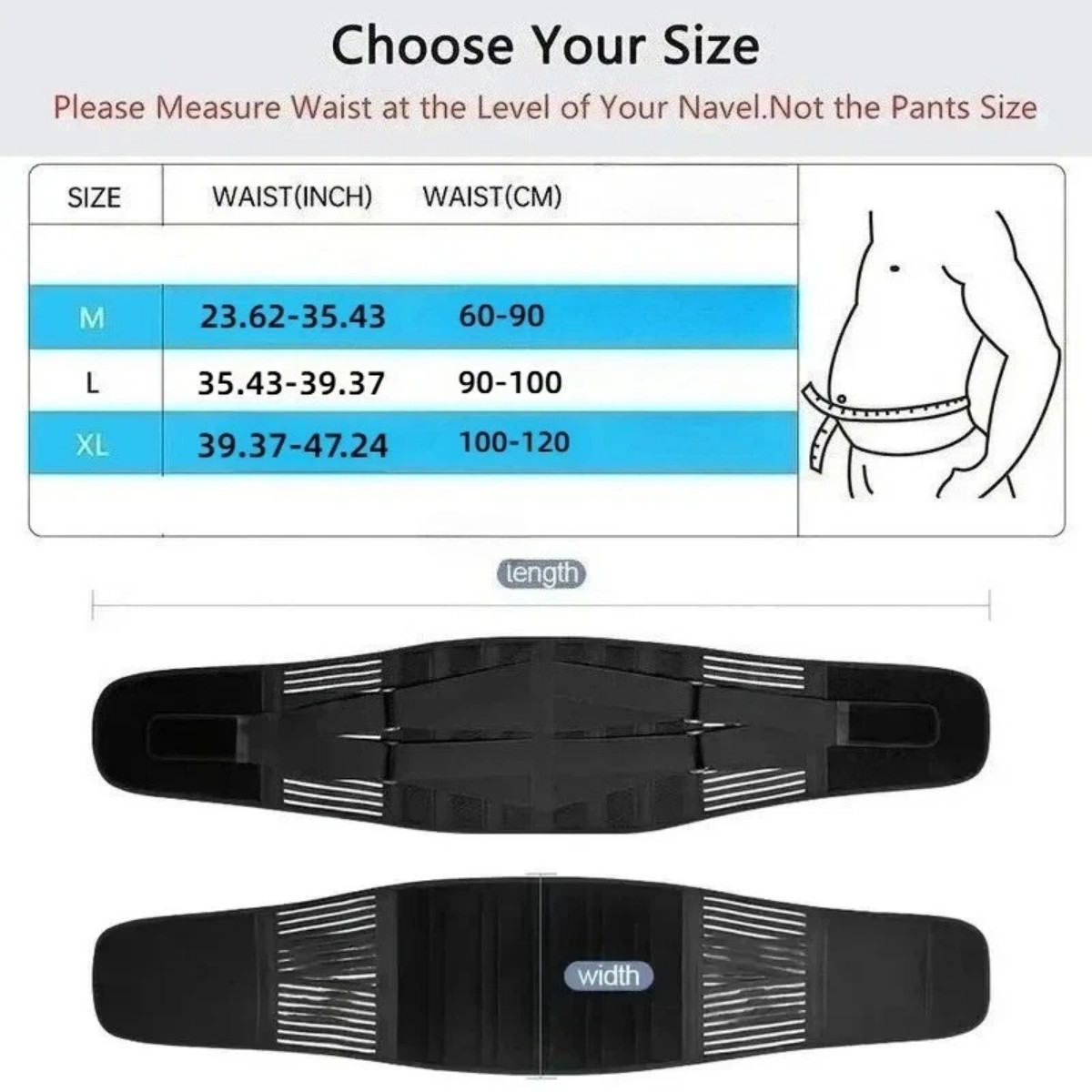 Adjustable Lumbar Support Back Brace Belt For Men and Women