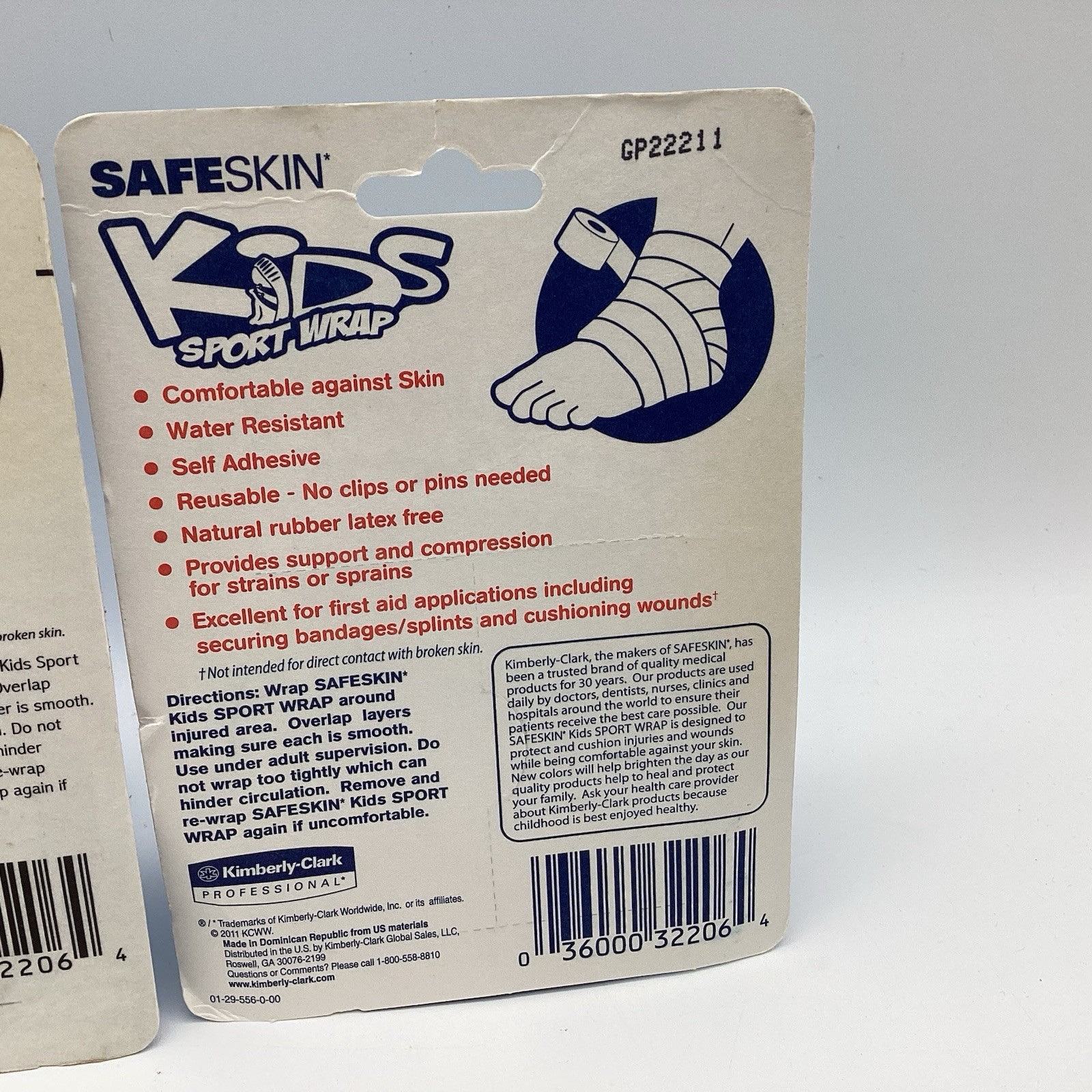 New SafeSkin Kids Sport Wrap Latex Free 2 rolls 2 Inch By 2.2 yds per roll NIP
