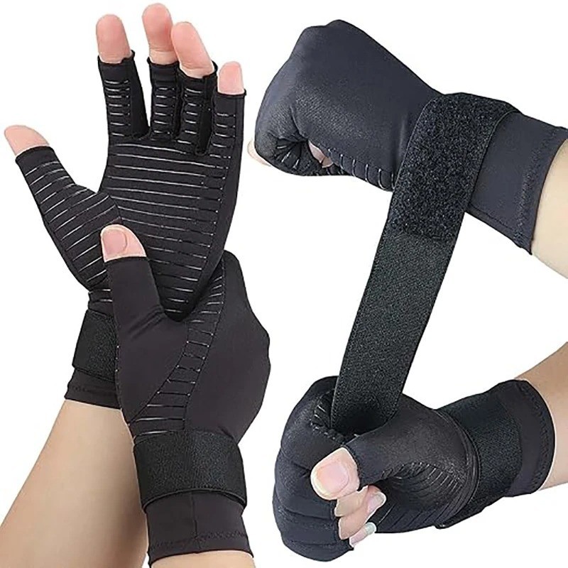 Copper Arthritis Compression Gloves Hand Support Pain Relief Joint Self Care