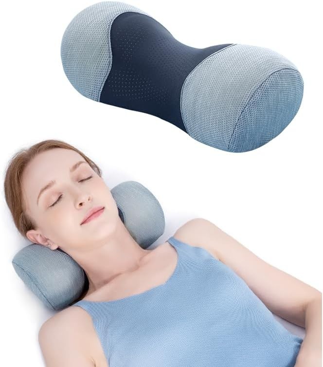 Cervical Neck Pillow for Pain Relief – Small Cylinder Neck Roll & Round Bolst…